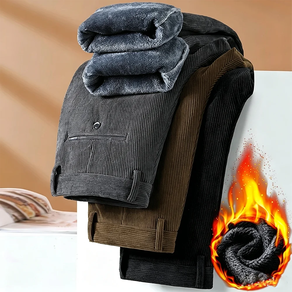 Corduroy Pant Warm - Pantaloni da uomo in pile e